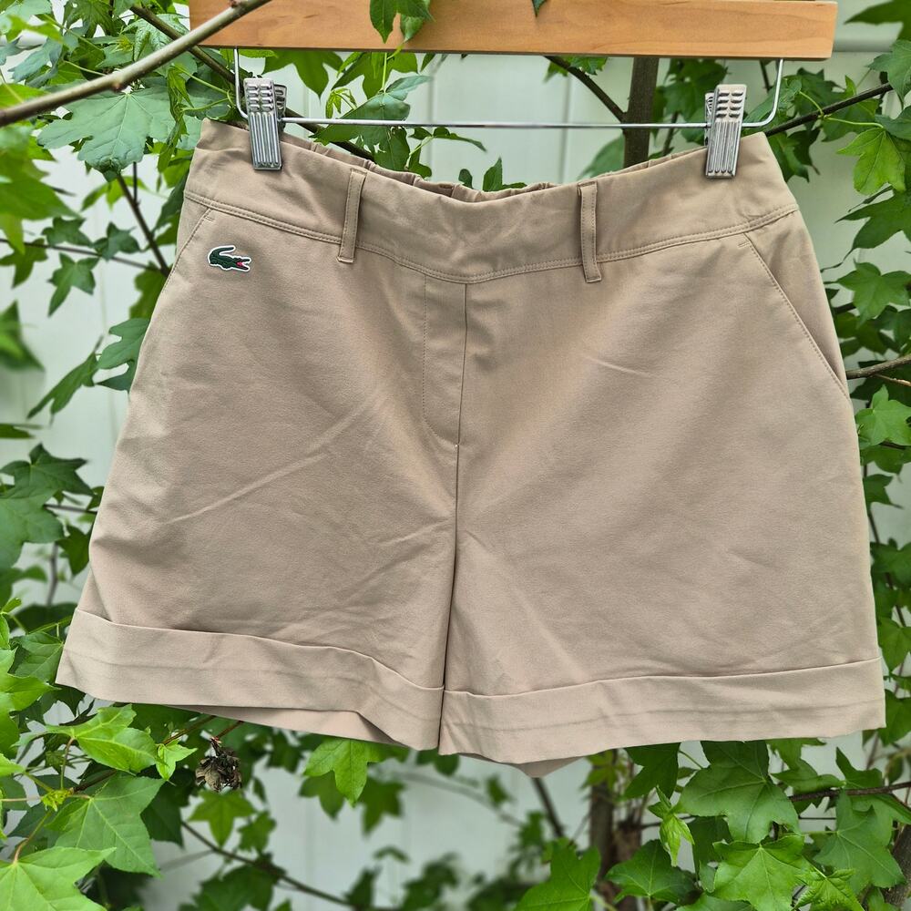 Lacoste Sport Tan Stretch Golf Shorts, NWOT - Womens Sz 36 (US 4/6)